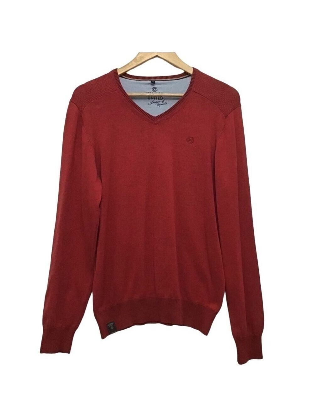 FELLOWS united v-neck 100% cotton knit sweater explore expedition outfitters sm